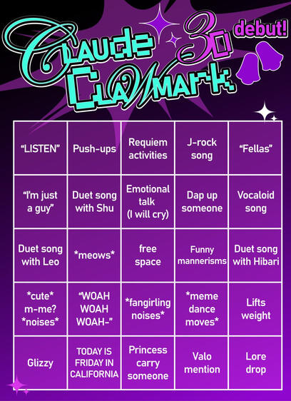 3D debut bingo